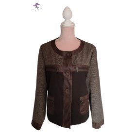 AndaMio barna műbőr betétes blézer