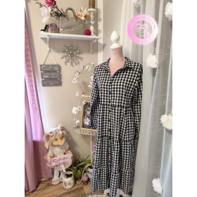 Fekete/fehér kockás ruha