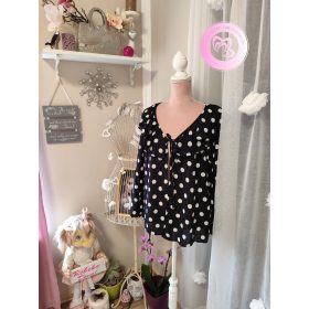 SimplyBe pöttyös áttetsző fodros felső