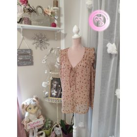 F&F virágos enyhén áttetsző ujjatlan felső